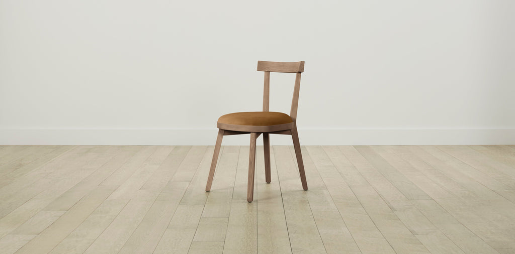 The Allen  - Nubuck Leather Saddle Dining Chair