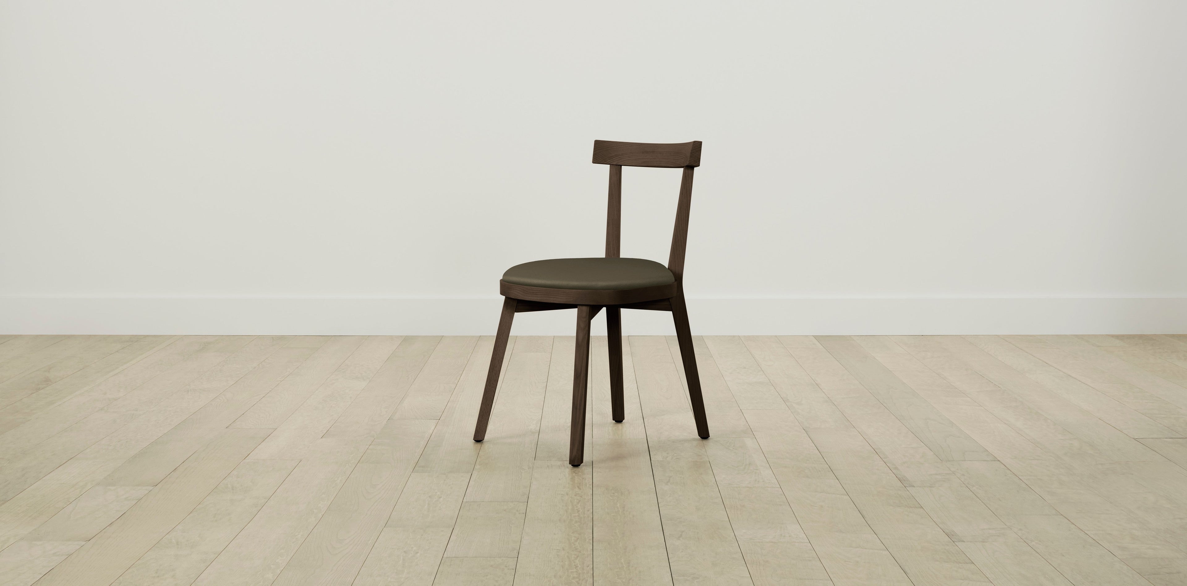 The Allen  - Pebbled Leather Truffle Dining Chair