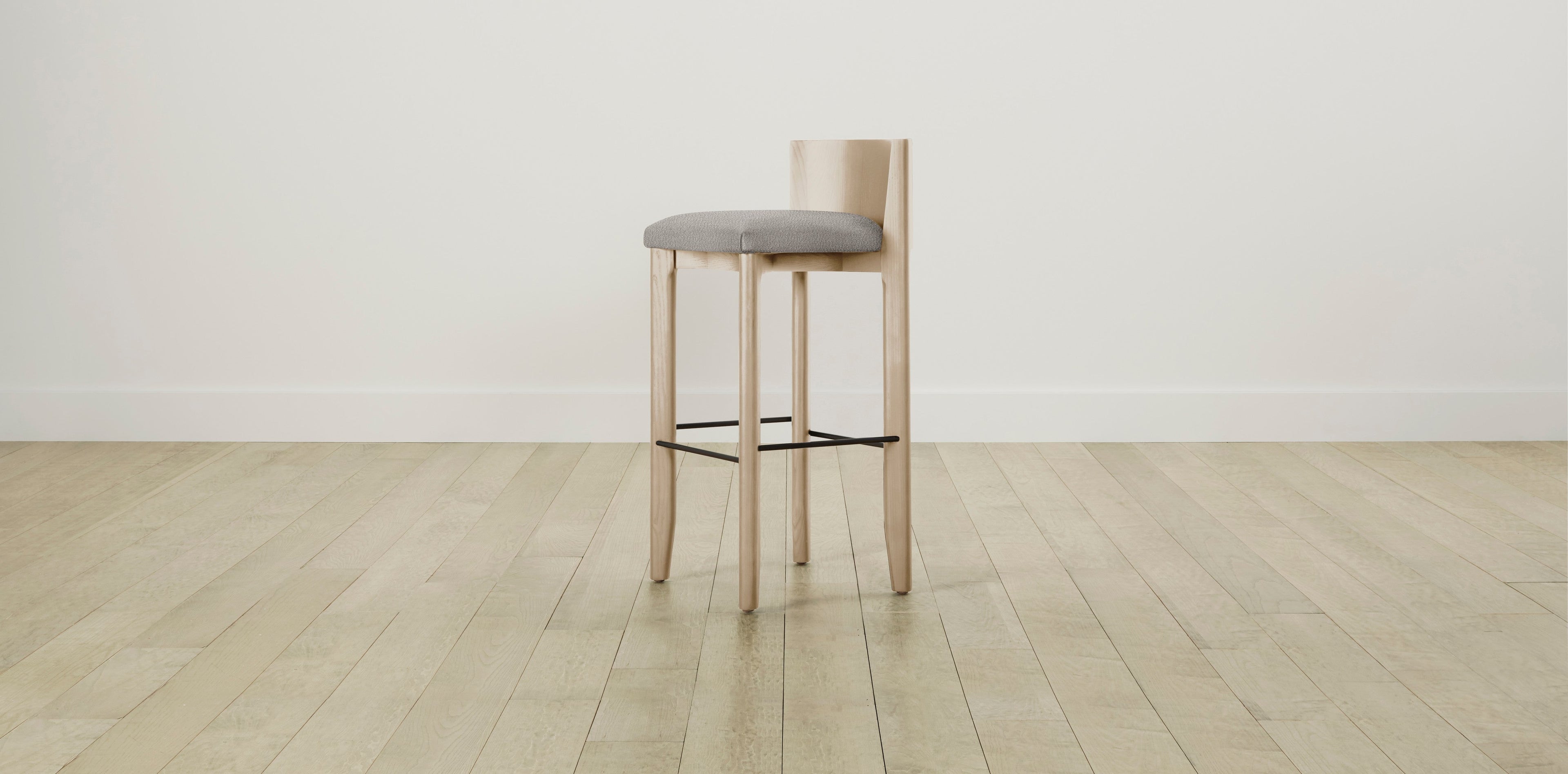 The Delancey with Brushed Nickel - Italian Bouclé Fossil Bar and Counter Stool