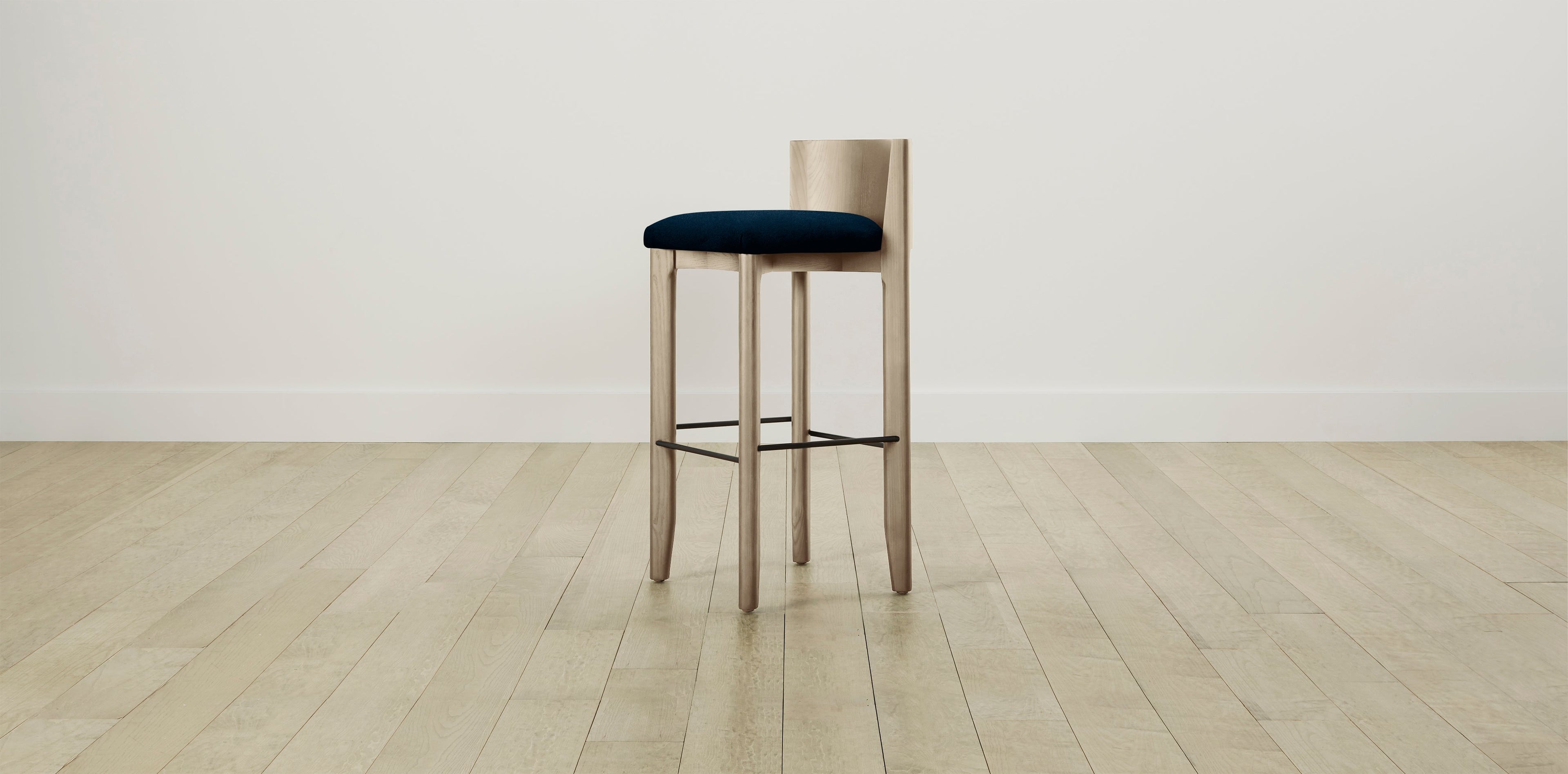 The Delancey with Brushed Brass - Mohair Admiral Bar and Counter Stool