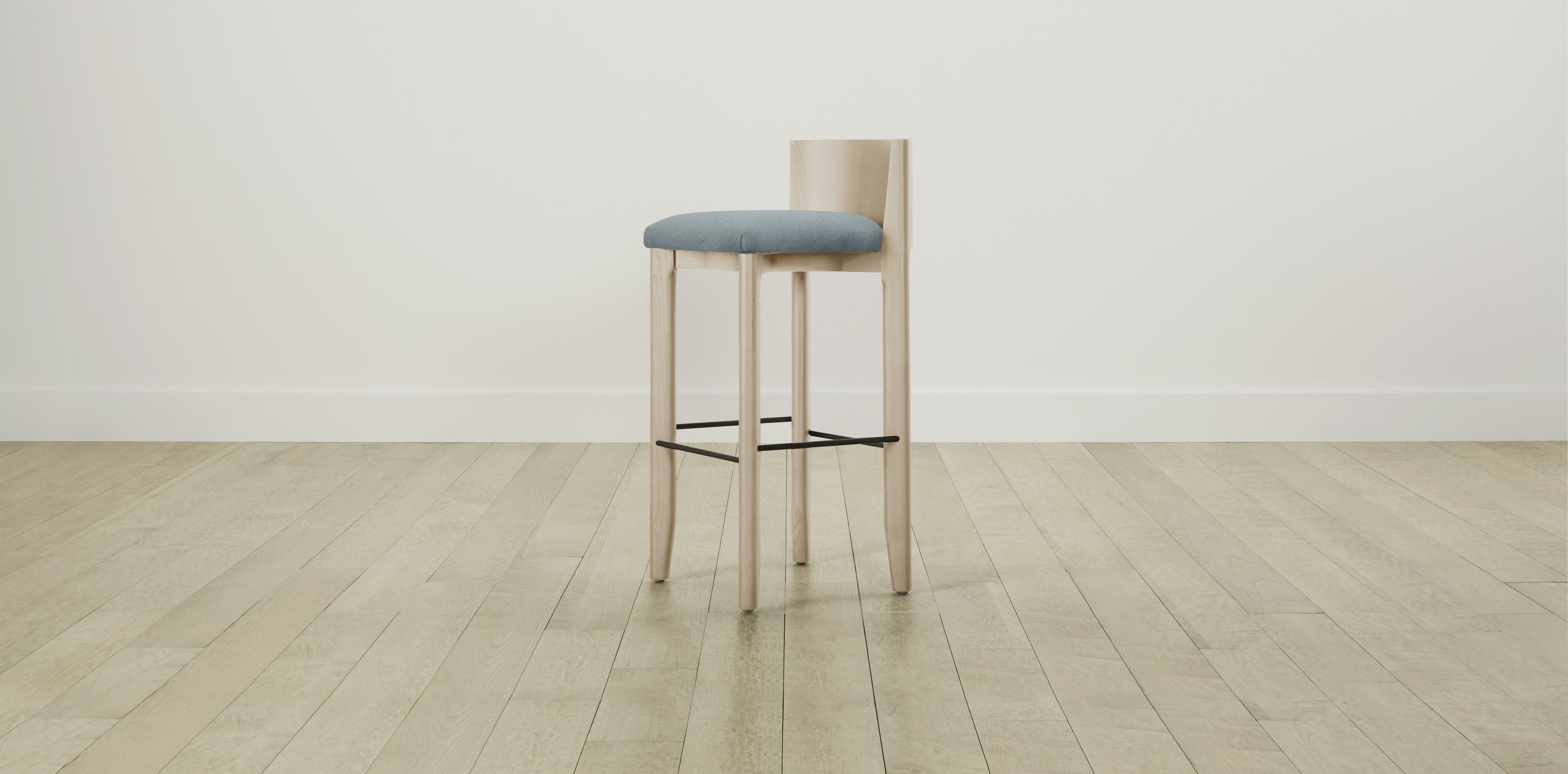 The Delancey with Onyx - Mohair Slate Blue Bar and Counter Stool