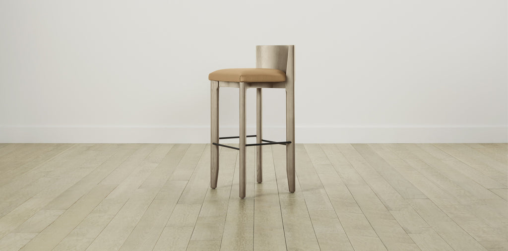 The Delancey with Onyx - Pebbled Leather Latte Bar and Counter Stool