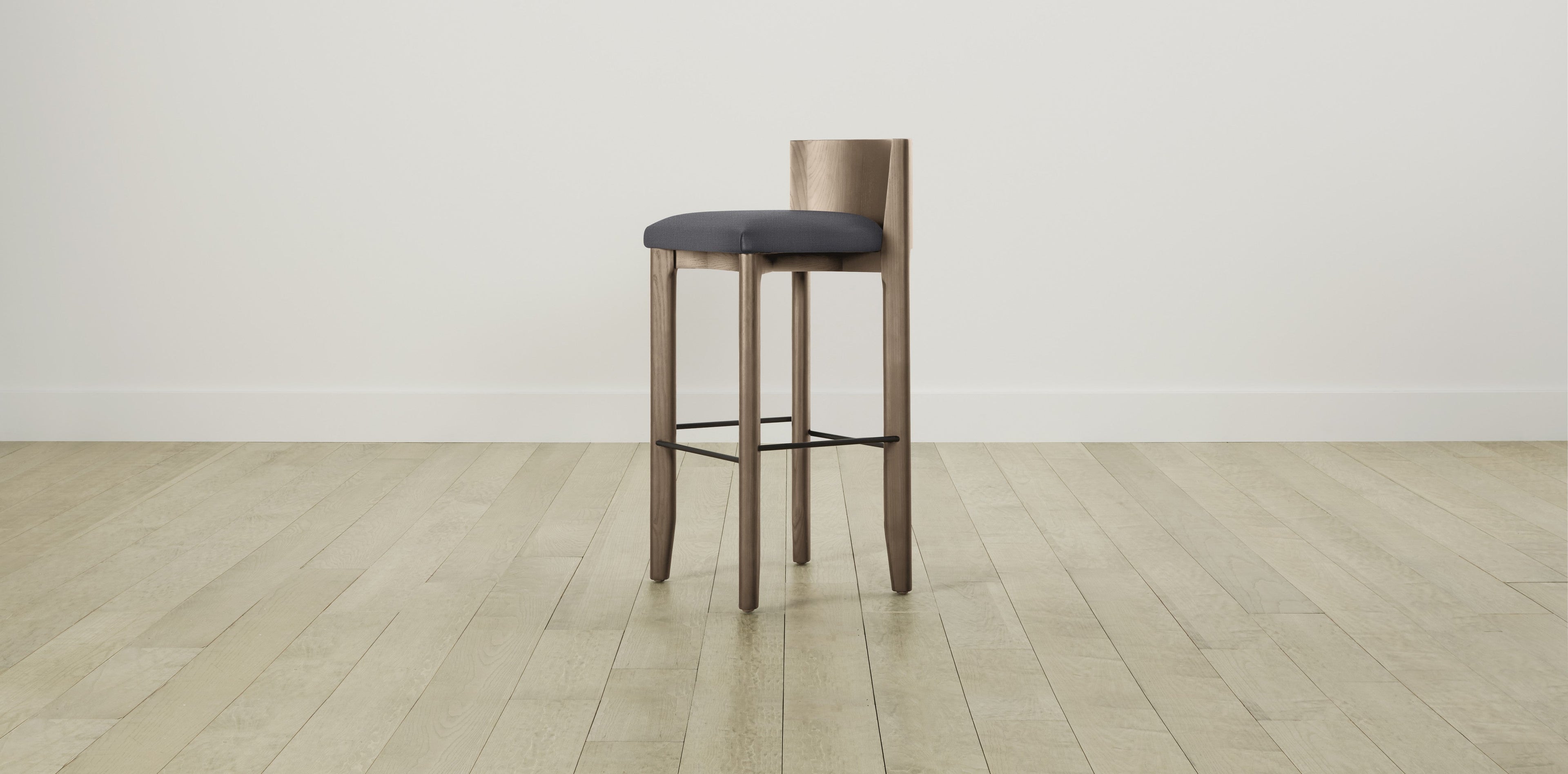 The Delancey with Brushed Nickel - Performance Linen Graphite Bar and Counter Stool