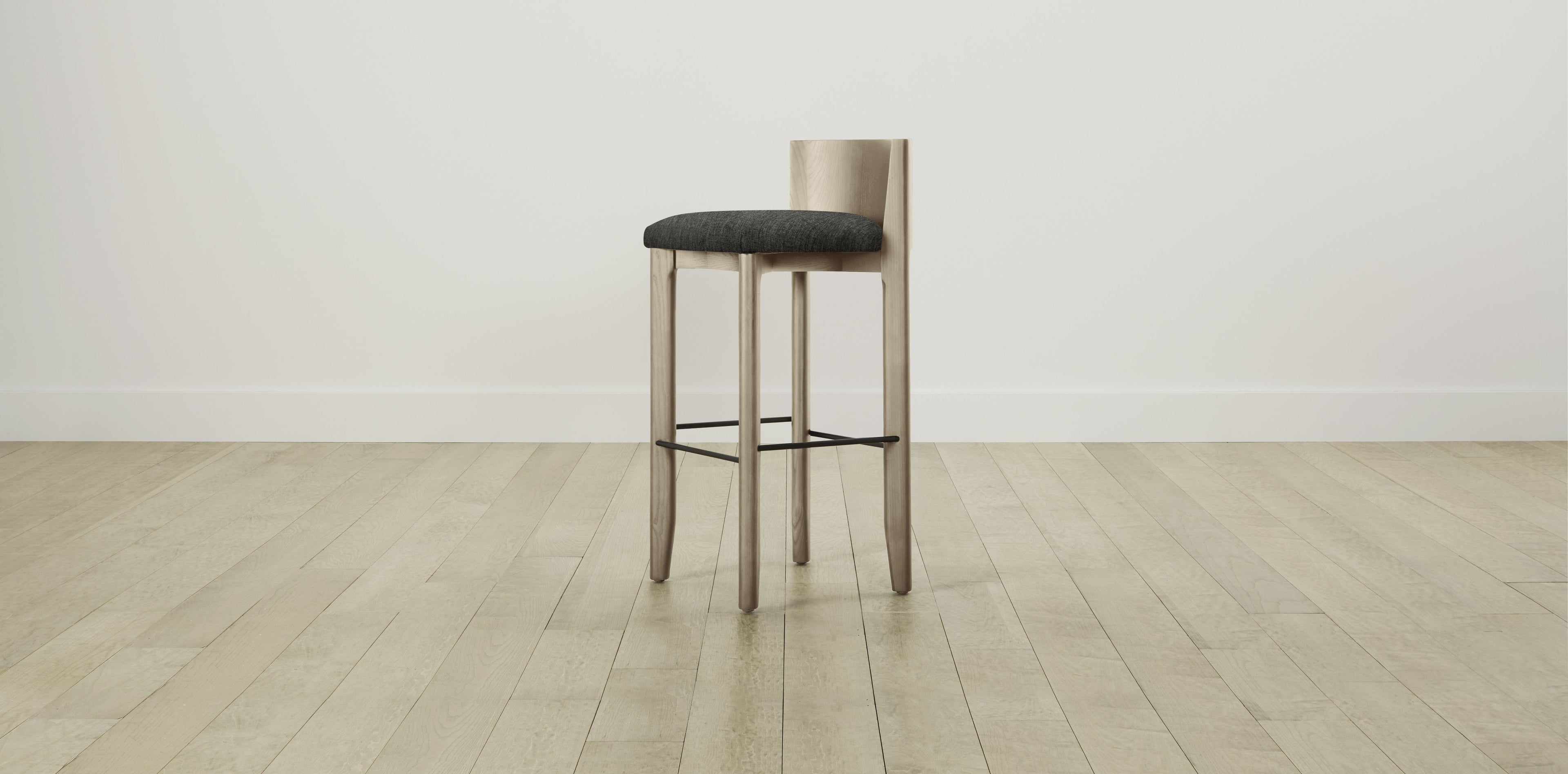 The Delancey with Brushed Brass - Performance Tweed Char Bar and Counter Stool