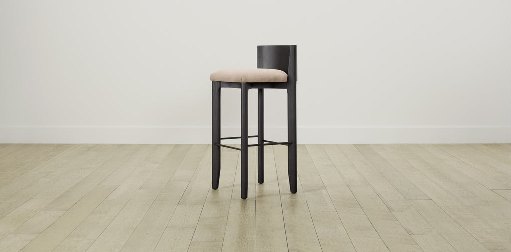 The Delancey with Brushed Nickel - Performance Velvet Dusty Rose Bar and Counter Stool