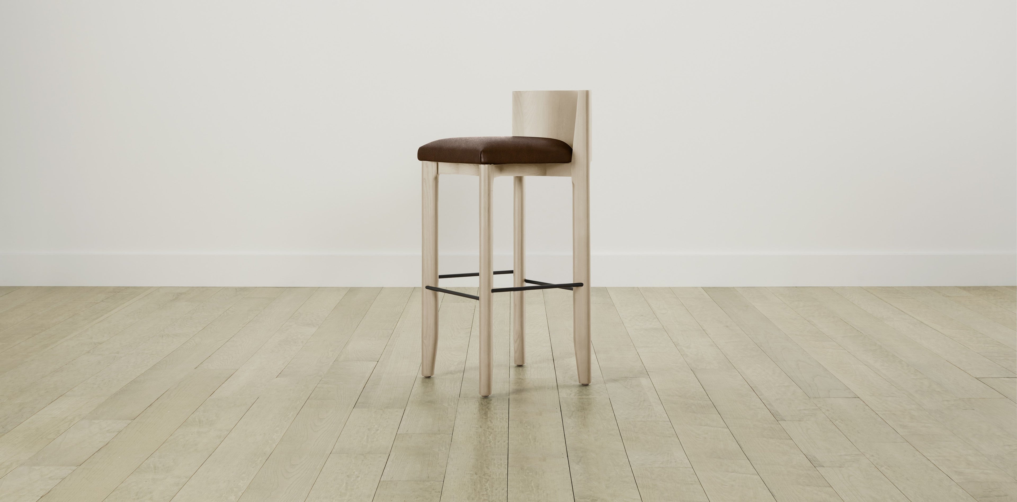 The Delancey with Brushed Brass - Tuscan Leather Bourbon Bar and Counter Stool