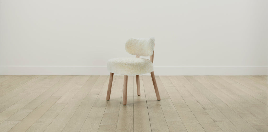 The Jane  - Shearling Ivory Dining Chair