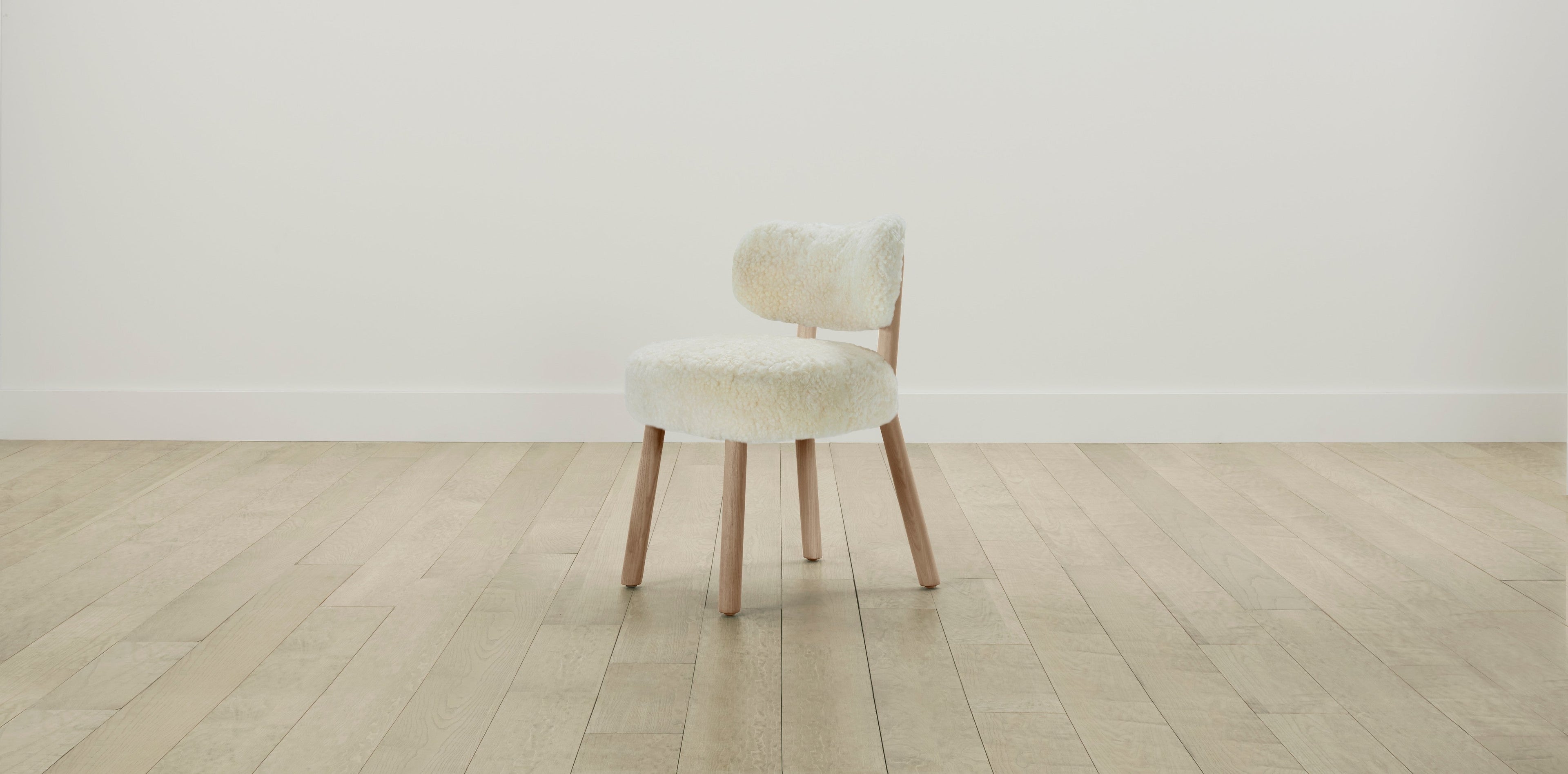 The Jane  - Shearling Ivory Dining Chair