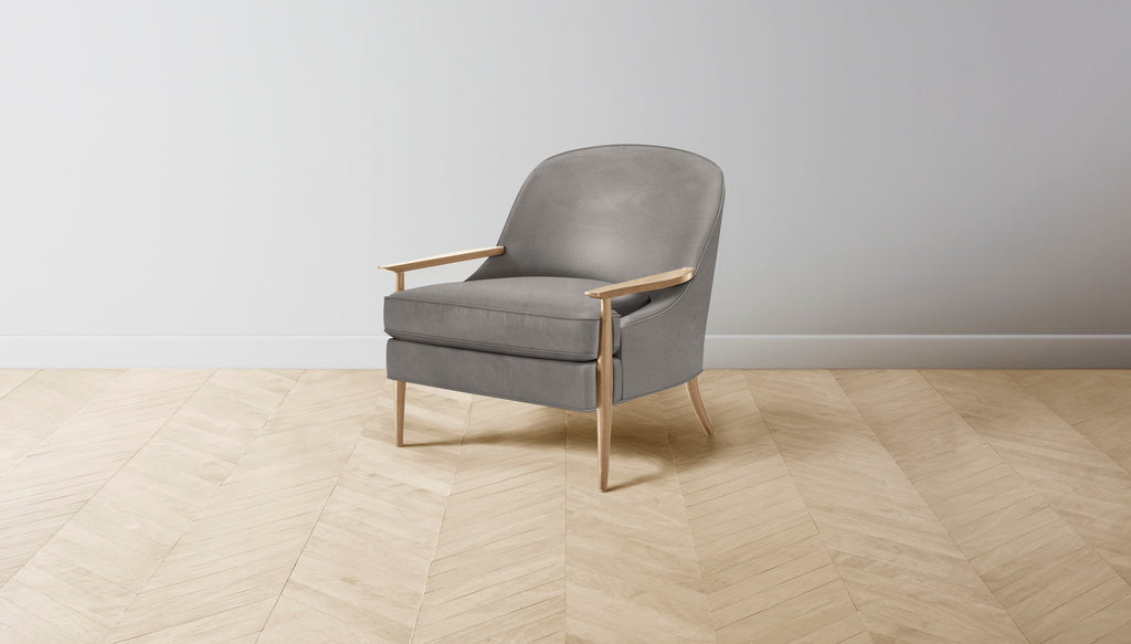 The Leroy  - Nubuck Leather Asphalt Chair