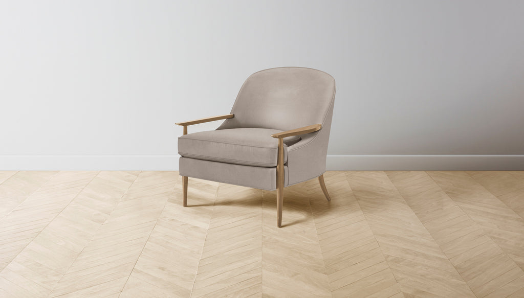 The Leroy  - Nubuck Leather Fawn Chair
