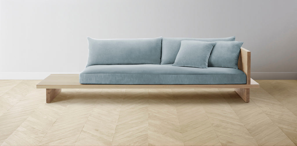 The Muir Arm on Right - Performance Velvet Sky Sofa
