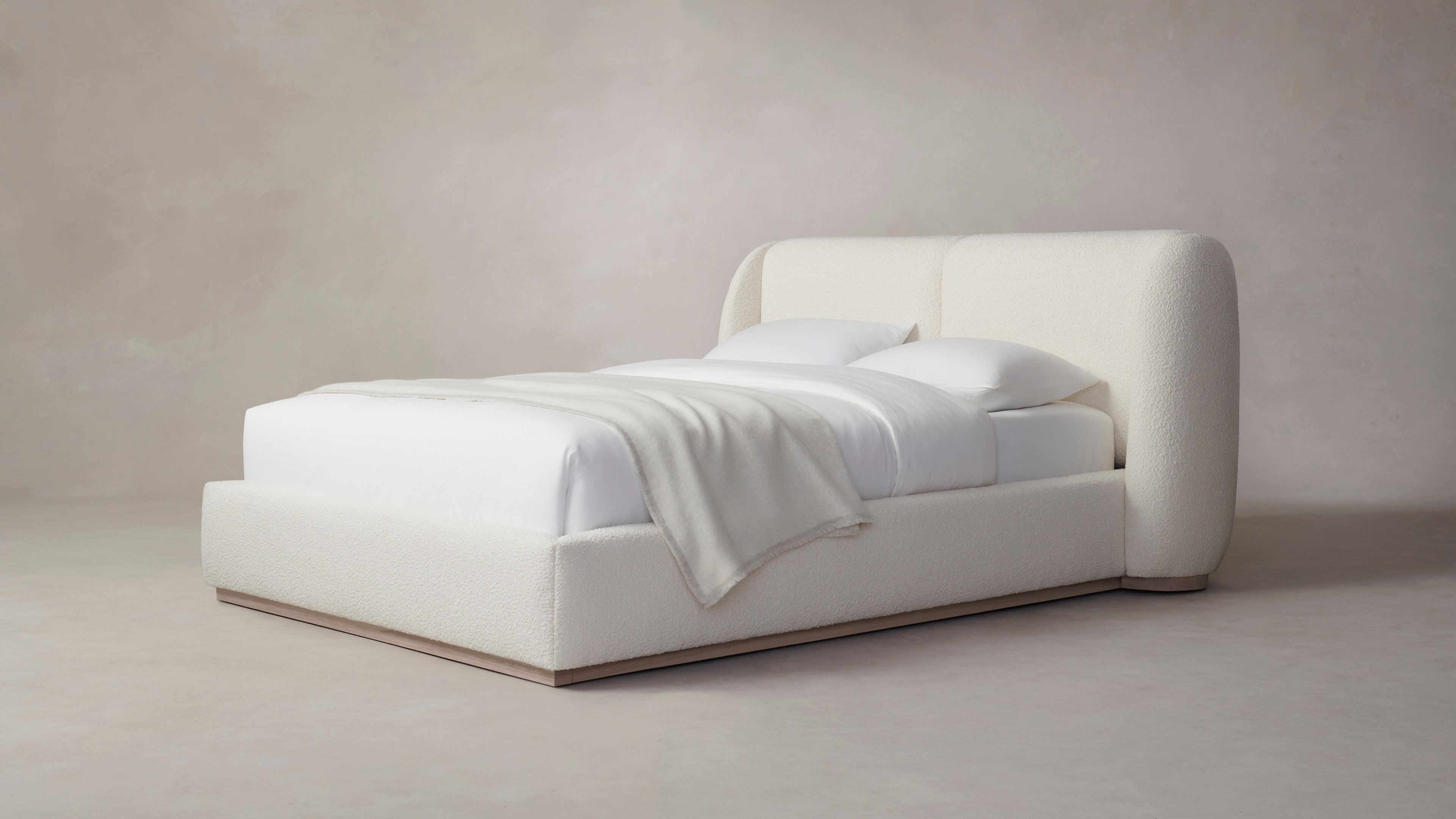 The Smith  - Italian Bouclé White Bed - 42" Headboard