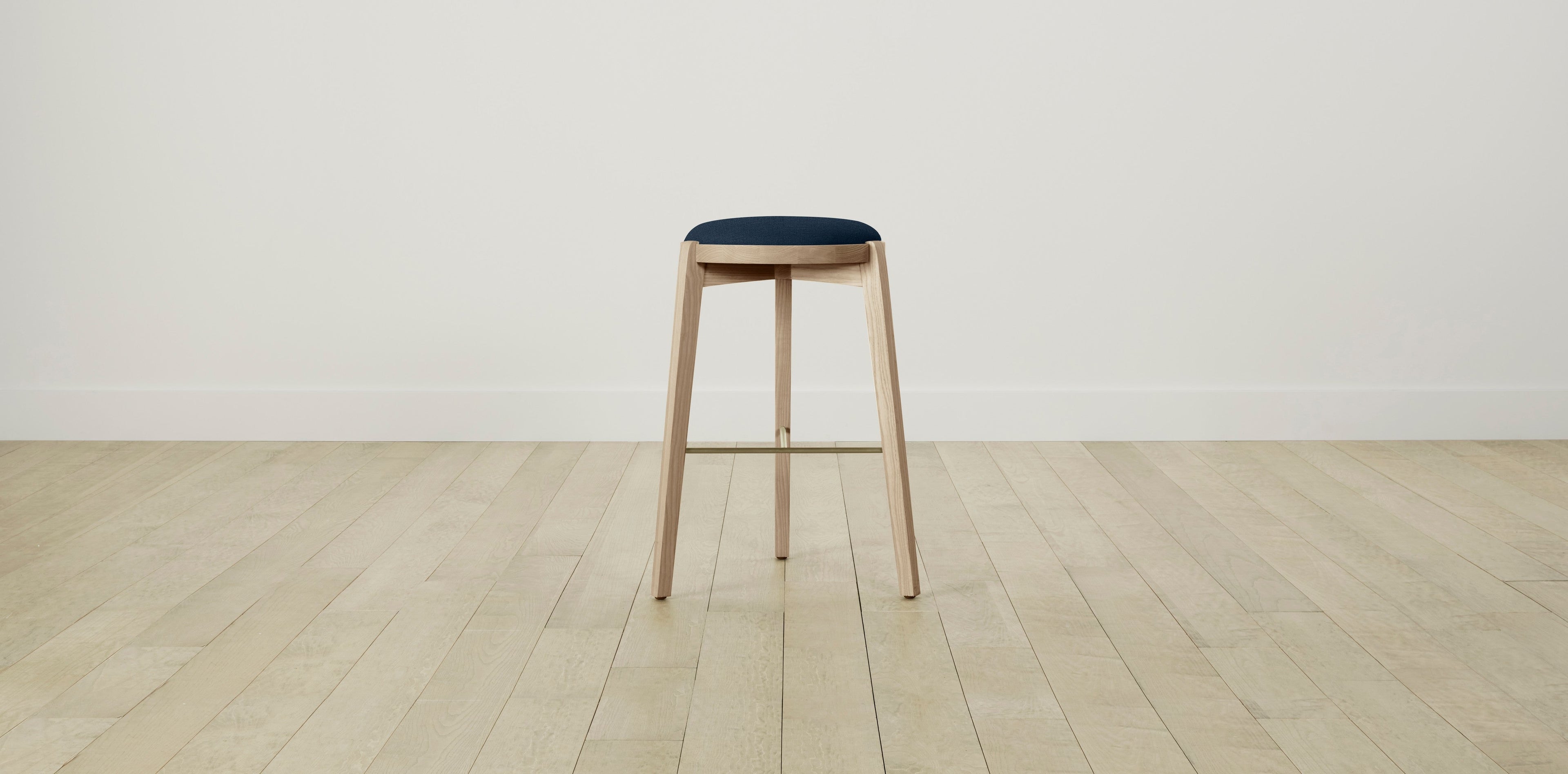 The Stanton with Brushed Nickel - Performance Textured Linen Seaside Bar and Counter Stool