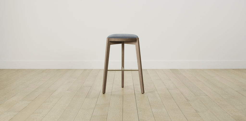 The Stanton with Brushed Brass - Performance Velvet Seafoam Bar and Counter Stool