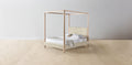 The Thompson  - Tuscan Leather Bisque Canopy Bed - 48" Headboard - Muslin on reverse
