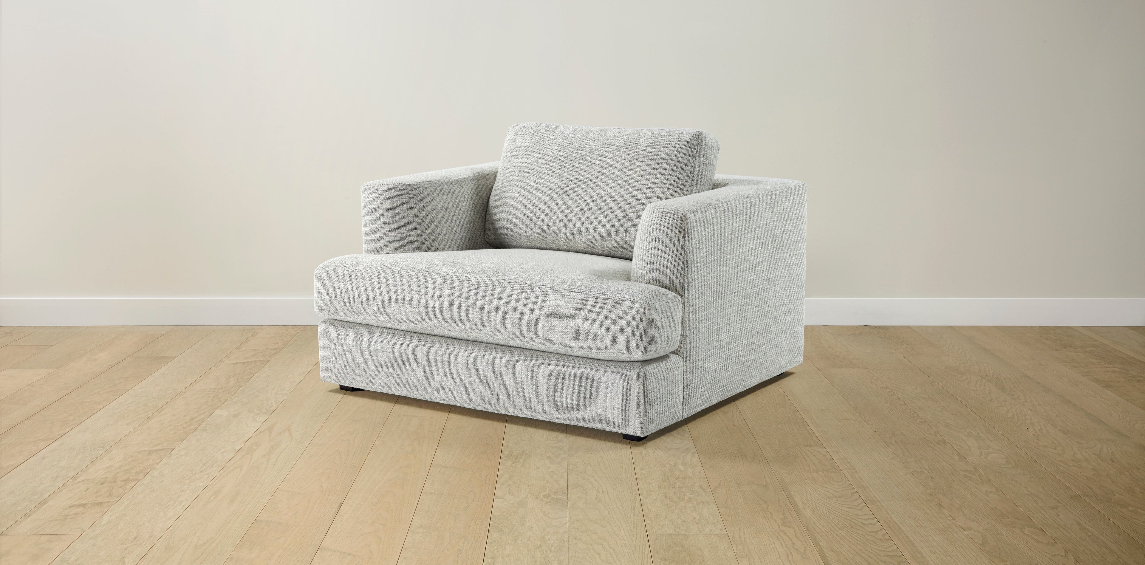 The Varick  - Performance Textured Tweed Dove Chair and a Half