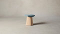 The Weston  - Mohair Slate Blue Accent Stool